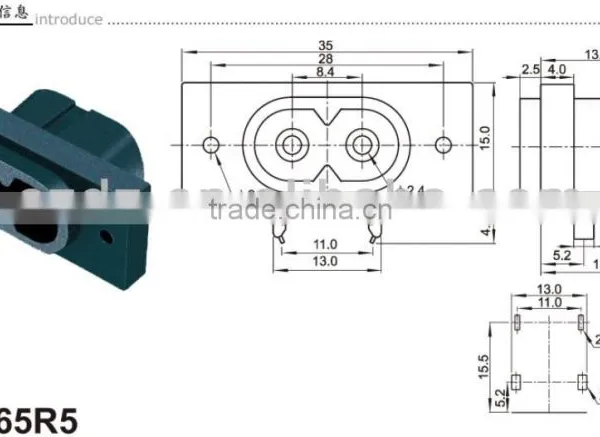 AC Power Socket Panel Mount,2.1mm x 5.5mm Female 12 V DC Connectors photo-3