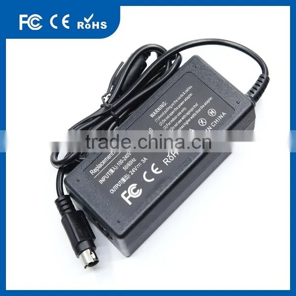 72W 24V 3A ac Adapter for 3 Pin Din Power Adapter