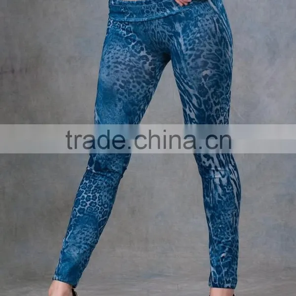 Jean Printed Hot Sale Plus Size Fat Women 92% Polyester 8% Spandex Leggings photo-2