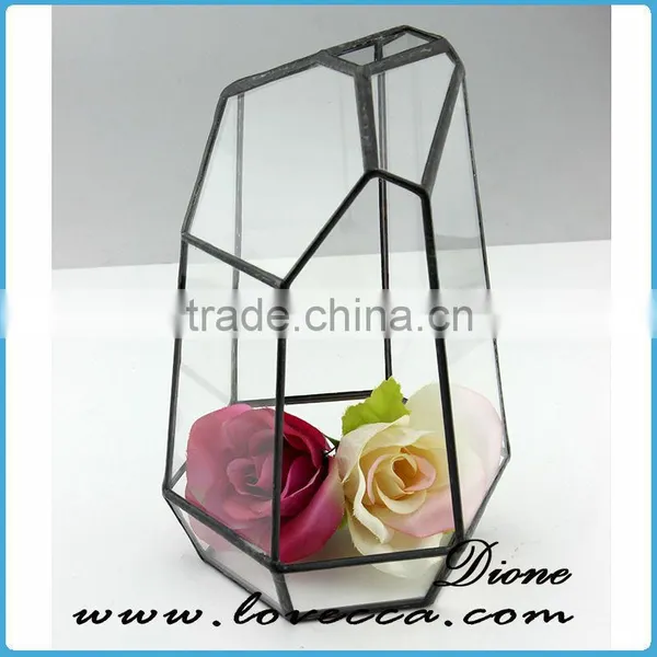 2015 Hot Design Wholesale Indoor Plant Glass Terrarium Clear Glass Geometrical Hanging Terrarium photo-5
