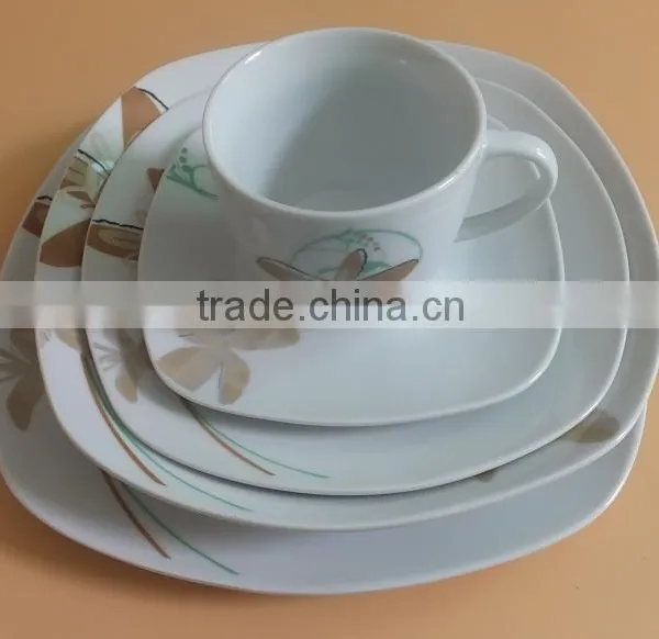 Elegance Porcelain Ceramic Square Dinner Sets Porcelain Tableware Dinnersets With Nice Flower Crockery Items Dinnerware Sets photo-5