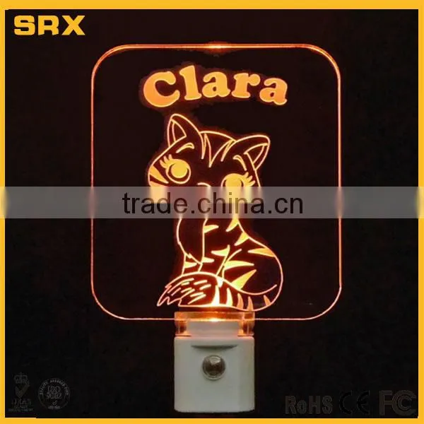 Custom Personalized Kitty Cat LED Night Light, Kitten, Animal, Girl, Lamp Maker photo-4