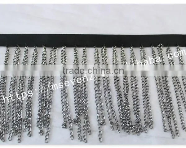 Fashion Look 8cm Width Ribbon Gold/silver Fringe Metal Trim for Bags photo-2