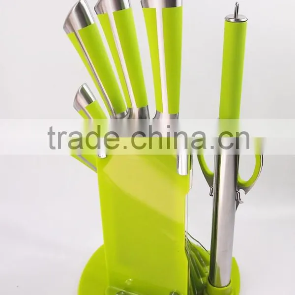 5 Pcs Colorful Kitchen Knife Set With Acrylic Rack photo-2