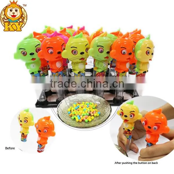 Funny Plastic Press Monkey Toy With Tablet Press Candy Inside