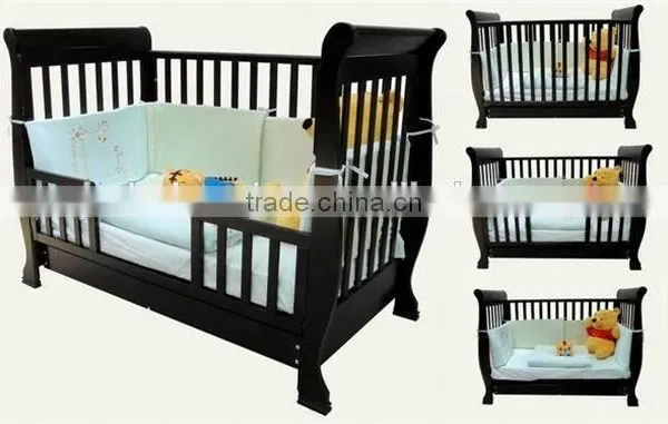 EN716 Certified Multifunctional Solid Wooden Baby Cot Bed photo-2