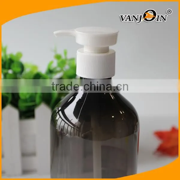 500ml Grey Boston Round Plastic Bottle With White Lotion Dispenser photo-3
