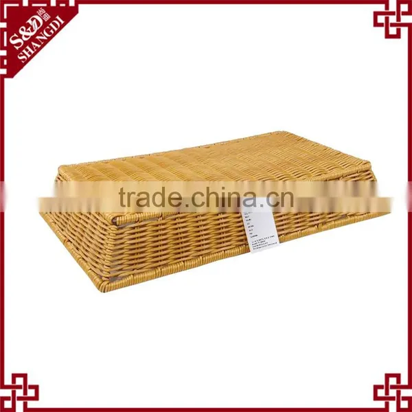 SGS Testing Top Quality Weaving Washable Rattan Divide Fast Food Basket photo-3