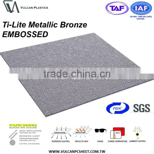 Opaque Lower Temp Plastic Polycarbonate Embossed Sheet (Ti-Lite Metallic Bronze Solid Embossed) photo-2