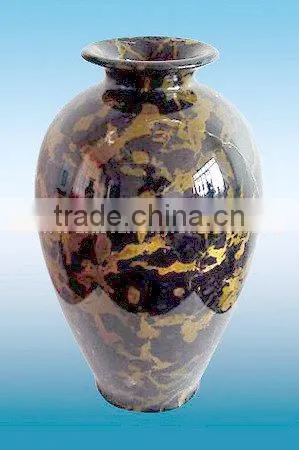 NATURAL BLACK AND GOLD MARBLE FLOWER VASES photo-5