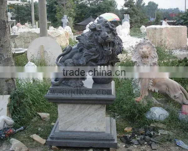 Stone Carved Lion, Stone Lion Carving, Garden Stone Lion