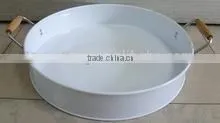 Round Galvanized Zinc Metal Serving Tray/ Party Tray photo-5