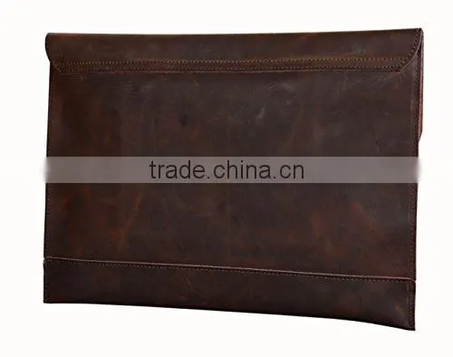Crazy Horse Genuine Leather Clutch Briefcase Laptop Bag for MacBook Air or Apple Ipad photo-2