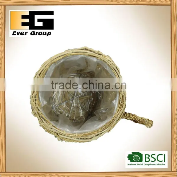Flowerpot With Circular Natural Rattan Cup Shape/Garden Planter photo-3