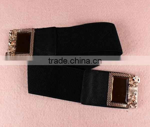 Wholesale Skull Pattern Decorated Alloy Buckle Elastic Sex Women Lady Waist Belt photo-4