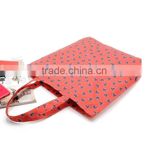 Dot Watermelon Color Full Printing 190D Polyester Foldable Shopping Tote Bag,Folding Into A Purse photo-4