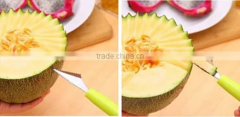2 in 1 Dual Head Fruit Knife Dig Ball Scoop Spoon Carving Ice Cream Melon Baller photo-3