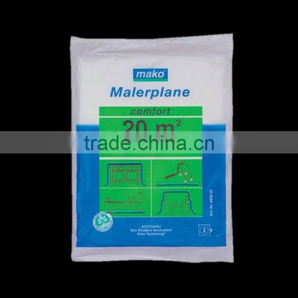 100% Polyester Plastic Sheet Drop Cloth Drop Sheet Used for Family