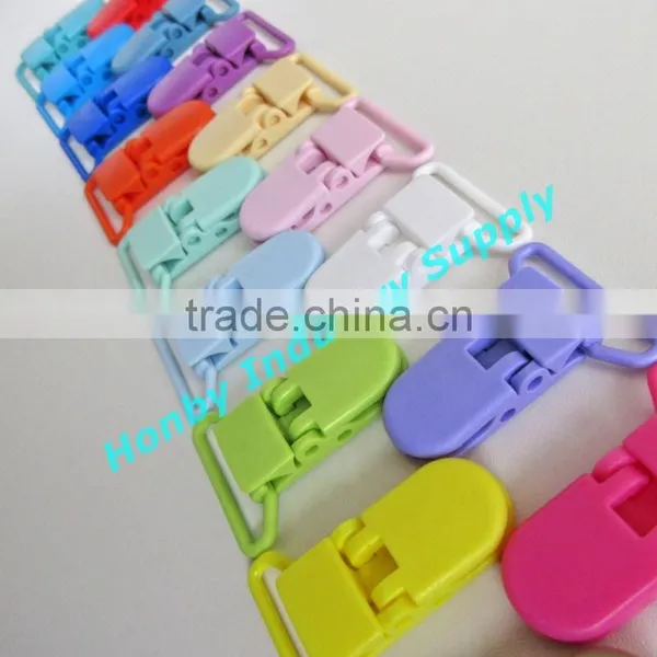 Baby Accessories Cute Color 20mm Safety Resin Baby Pacifier Clip For Holder photo-2