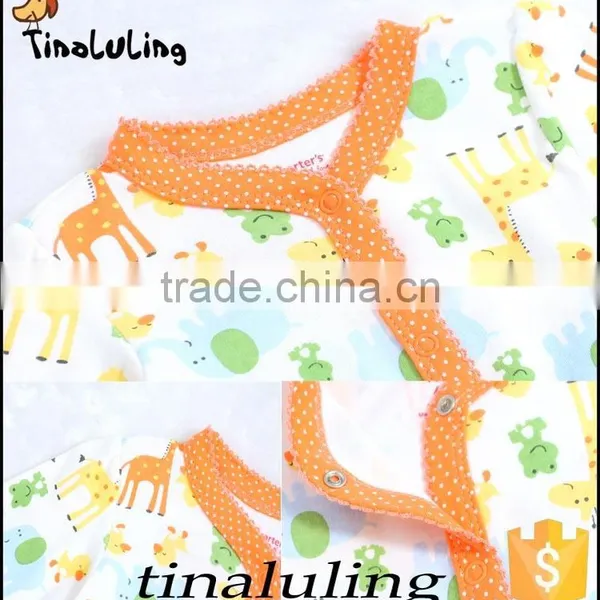OEM and ODM Infant Baby Romper Baby Griaffe Pattern Animal Rompers Girls Bodysuits Jumpsuits photo-3
