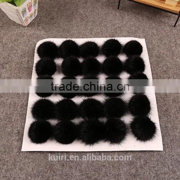 2016 New Design Pom Pom Fur Balls Genuine 3cm Real Mink Colorful Fur Ball Pom photo-5
