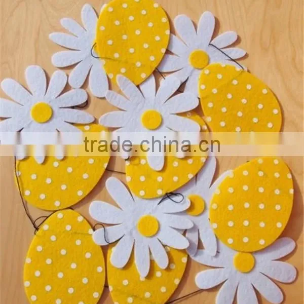 Happy Easterdecoration Felt Bunting Garland Banner Eggs Handmade Felt Ornaments photo-5