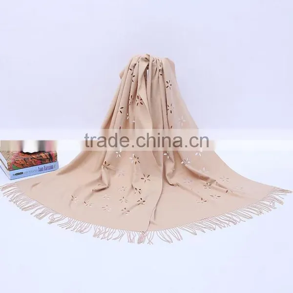 Classic Jacquard Cashmere Hollow Out Design Acrylic Long Lady Scarf photo-5