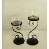 Clear Glass Candle Holder