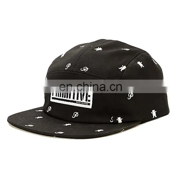 Custom nylon hats 5 panel design your own woven patch 5 panel hat cap