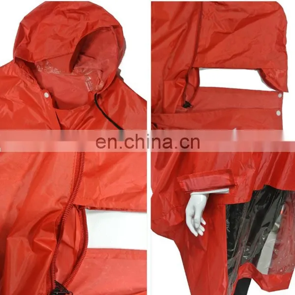 100% Waterproof Pvc Raincoat Polyester Rain Poncho for Bicycle Motorcycle photo-6