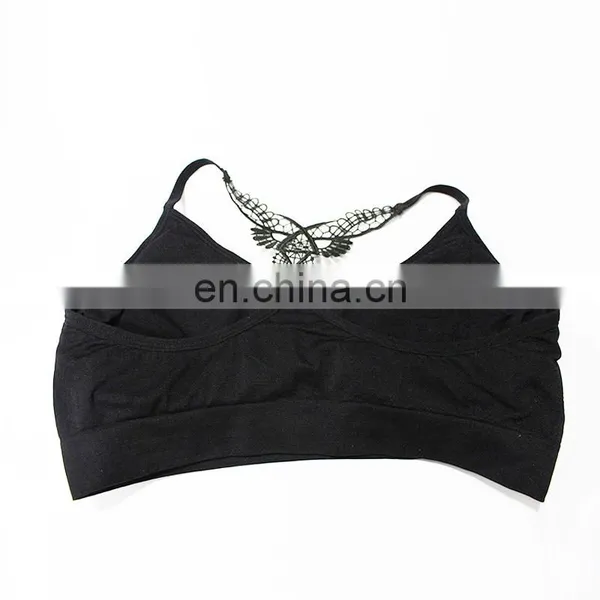 Wholesale High Quality Fashion Black Seamless Sports Bra for Gym photo-3
