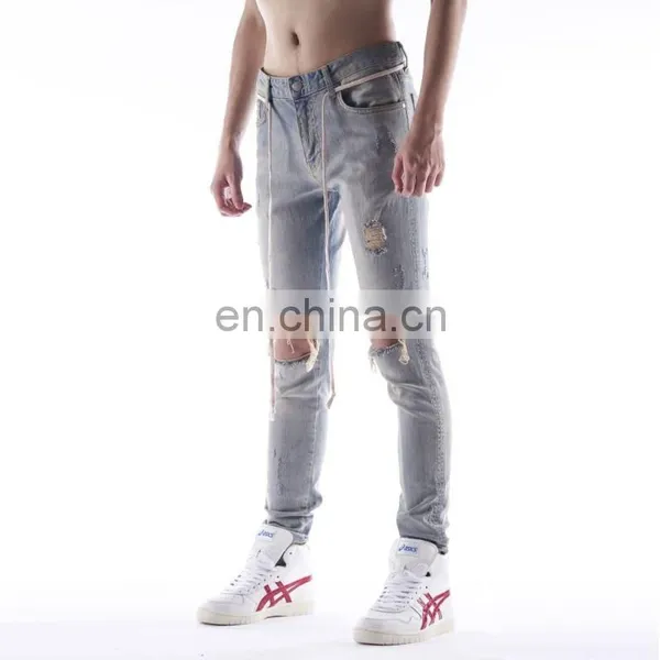 DiZNEW Jeans Wholesale Bulk Ripped Men Denim Pants photo-2