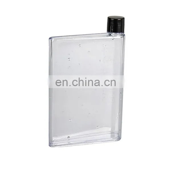 Unique Bpa Free A5 Notebook Carton Plastic Water Bottle Flat Square Water Bottles Clear Bottle With Custom Logo Printed photo-5