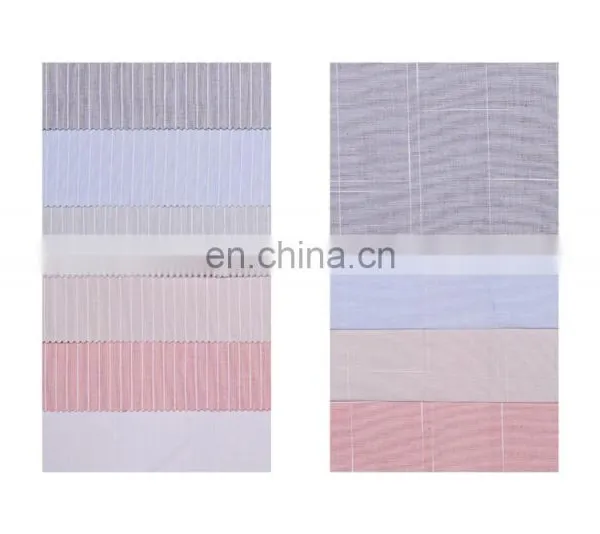 High Quality Cotton Linen Stripe Slubbed Custom Fabric for Garment photo-2