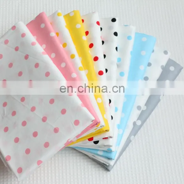 Cotton Twill Printing Fabric Aqua 1cm Dot Kindergarten Students Pure Cotton Bedding Fabric Wholesale photo-2