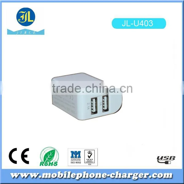 New Product Usb Power Adapter Mobile Phone Chargers Dual Usb Wall Charger Made in China photo-3