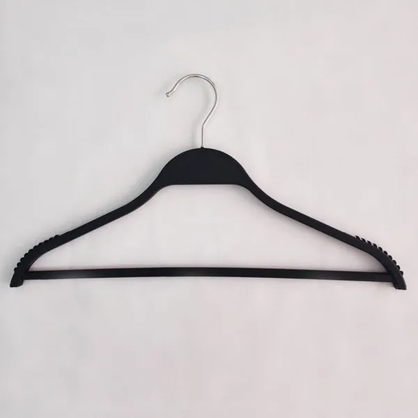 Adult Non-slip Black Plastic Hangers With Clips for Clothes Economic Durable Windproof Swivel Rack photo-2