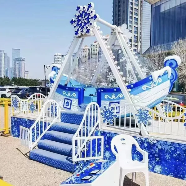 Real Outdoor Hot Fun Small Kiddie Ride Pirate Ship Children Home Playground photo-3