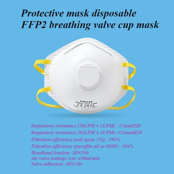 Protective Mask Disposable FFP2 Breathing Valve Cup Mask photo-3