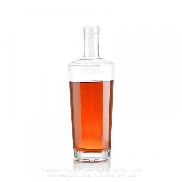 750 ML 620g Customized Round Shape Super Flint Glass Bottle for Vodka Gold Supplier SinoBottles Packaging photo-4