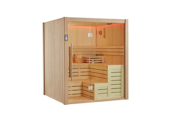 Modern 2 Person Panoramic Glass Relaxation Sauna Room Outdoor Villa, Dry Steam Red Cedar Solid Wood photo-3
