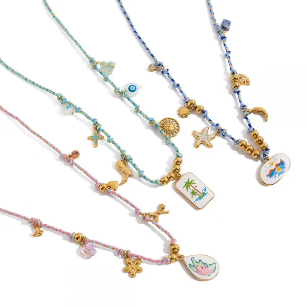 18K Gold Plated Letter Necklace - Non-Fade Stainless Steel Coin Jewelry for Wholesale photo-3