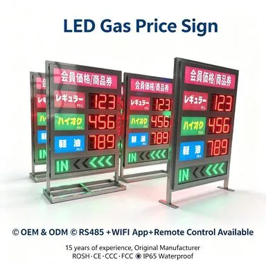 12 Inch 8.88 7 Segment LED Display Gas Price Price Board Signage Display