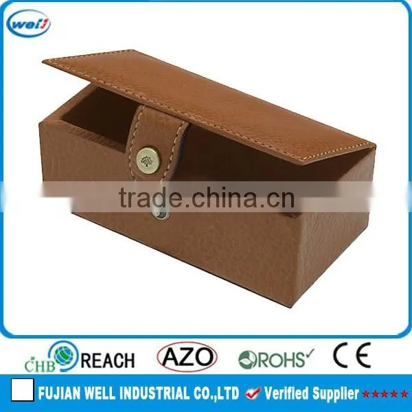 Brown PU Leather Unique Cufflink Box for Gift photo-2