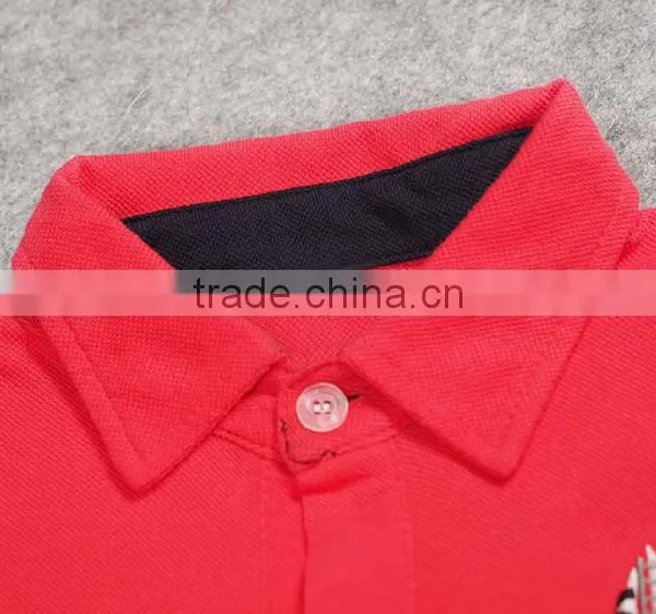 2016 New Arrival Fashion Children Clothing Boy Outfits Handsome Boy Red Cotton Shirt+jean Pants 2pcs Suit Set photo-4