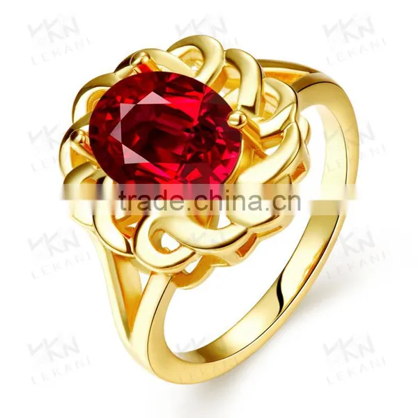 Gold Plated Jewelry Womens Ring With Crystal For Engagement Ring photo-2