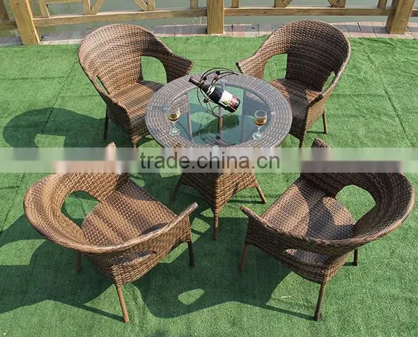 Modern Design Rattan Table and Chair for Outdoor Furniture photo-5