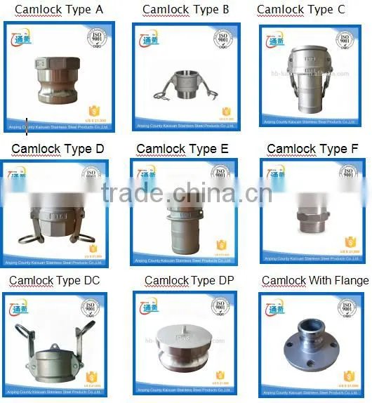 threaded casting stainless steel cam lock coupling
