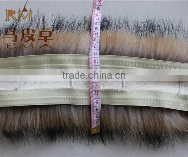 100% Good Quality Raccoon Fur Trimming / Raccoon Fur Collar/natural Raccoon Strips photo-4