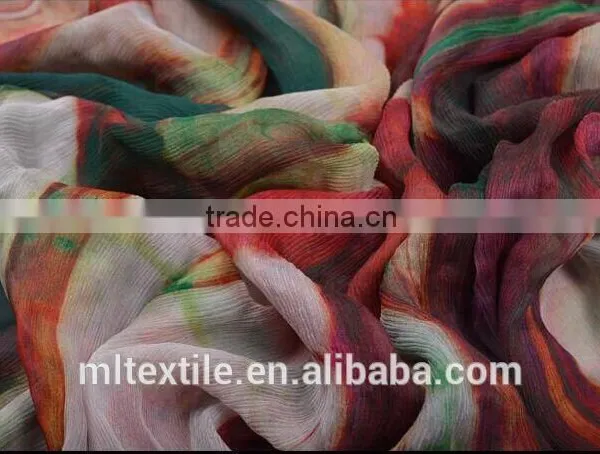Woven Silk Chiffon Fabrics 100% Natural Printed Silk Chiffon Fabric photo-2